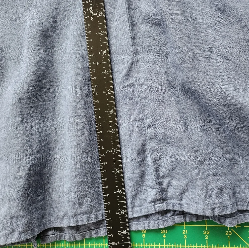 Flax Lightweight Long-Sleeve Linen Button Cardigan - Dusty Blue - Picture 12 of 12